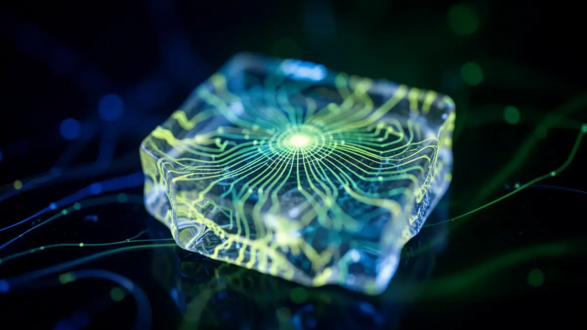 Image générique de matière quantique solide brillante représentant la conductivité thermique.