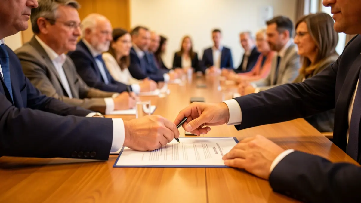 Generic image of a convention signing at the prefecture.
