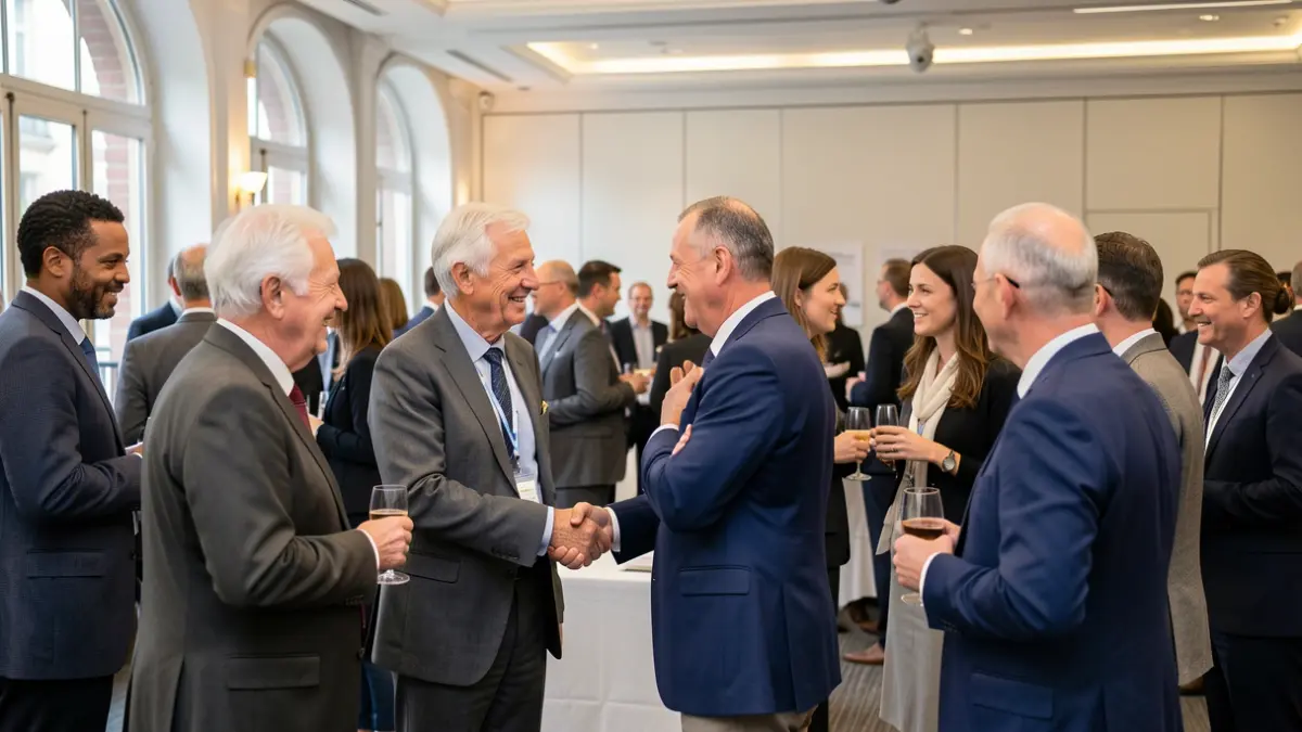 Generic image of a professional networking event in Paris, highlighting participant diversity and the importance of senior employment.