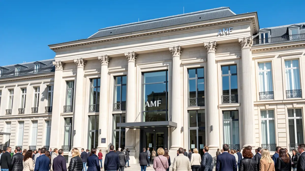 Façade de l'Autorité des marchés financiers (AMF) à Paris.