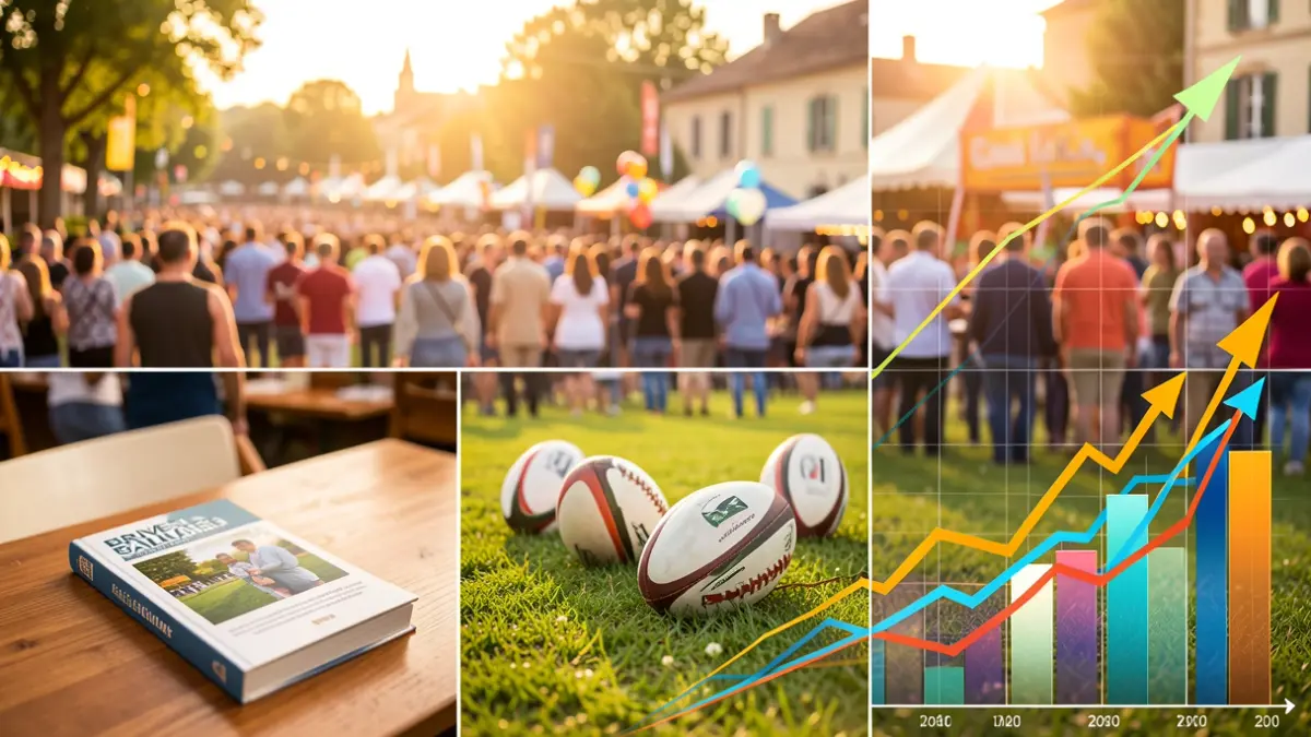 Generic image of the economic impact of major events in Brive-la-Gaillarde, showing elements of culture, sports, and economic growth.