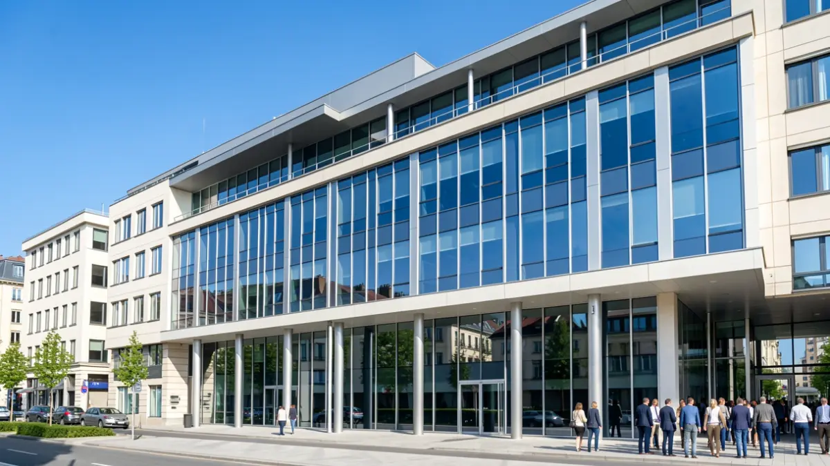 Generic image of a modern French business building facade.