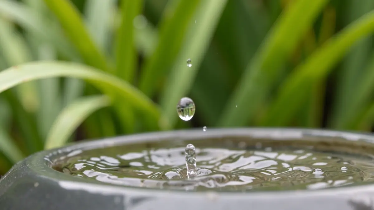 Generic image of a water droplet falling on a concave surface, creating a jet.