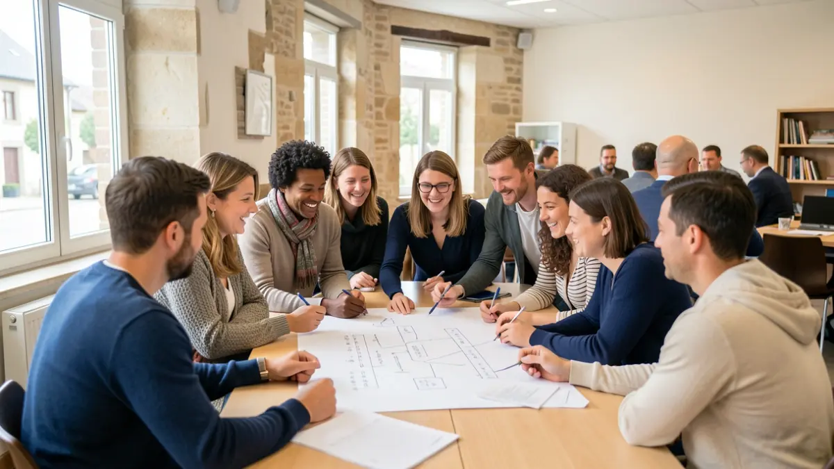 Image générique de personnes collaborant sur un projet entrepreneurial dans un espace de coworking.