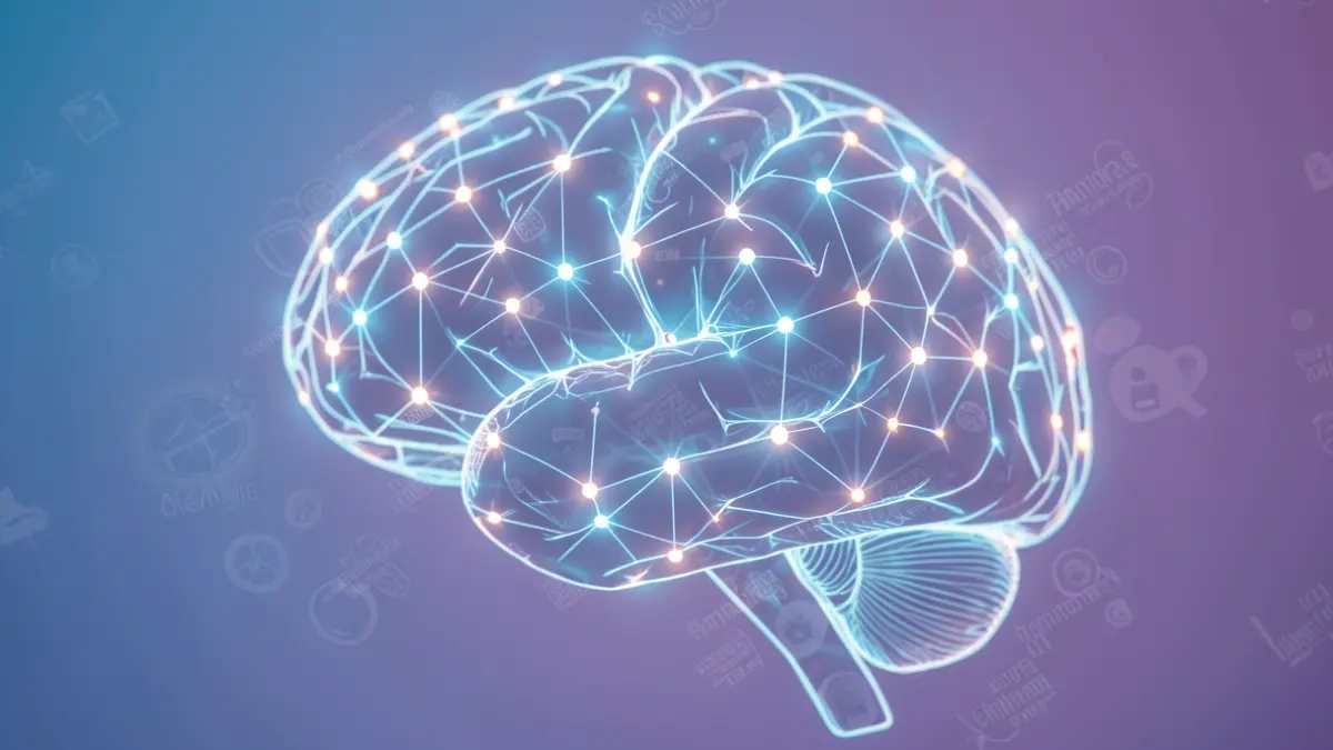 Réseau de neurones stylisé représentant l'intelligence artificielle avec des motifs de tatouage numérique.