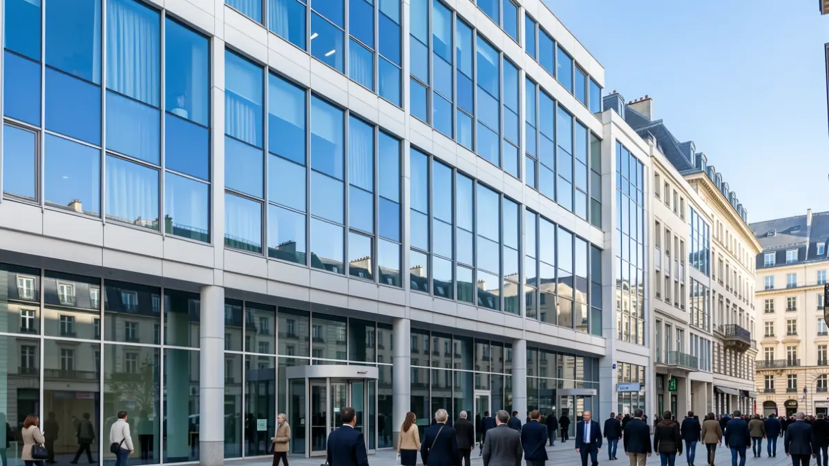Image générique d'un bâtiment d'entreprise moderne en France.