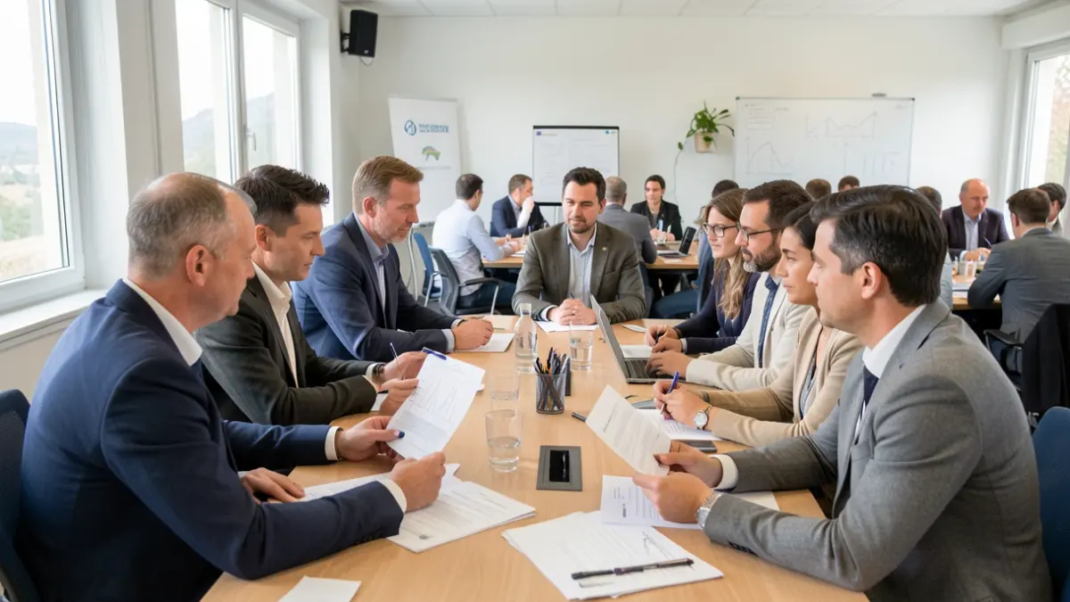 Generic image of professionals discussing during a seminar on animal stress in the Pyrénées-Atlantiques.
