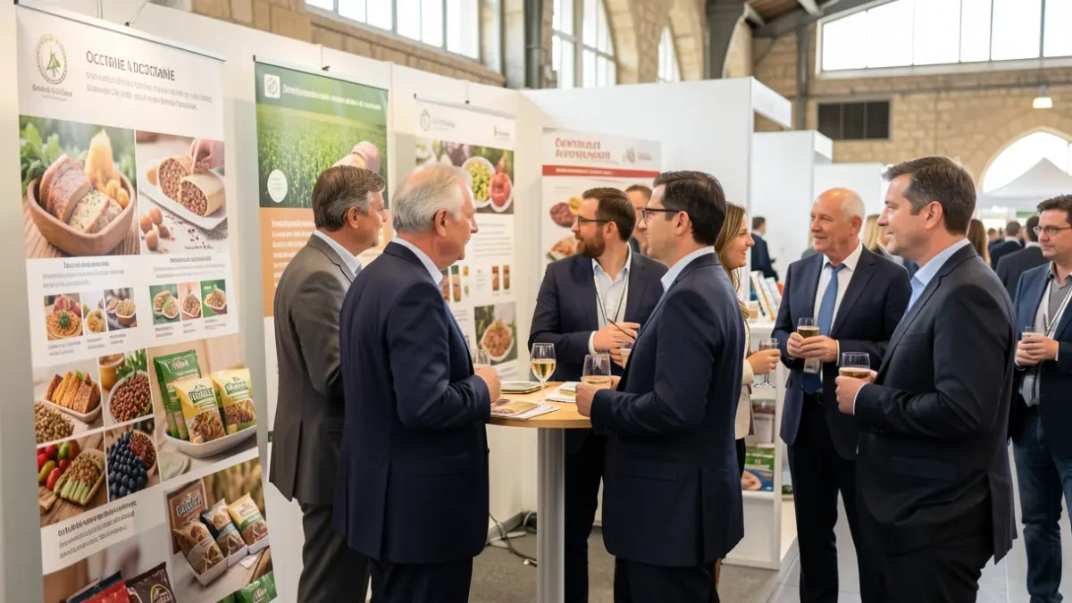 Image générique de professionnels lors d'un salon agroalimentaire régional en Occitanie.