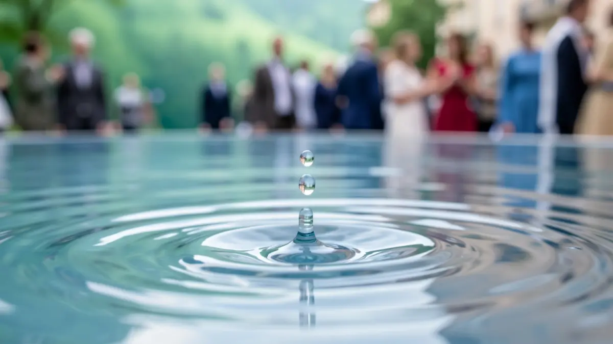 Generic image of water droplets falling into water, creating ripples.