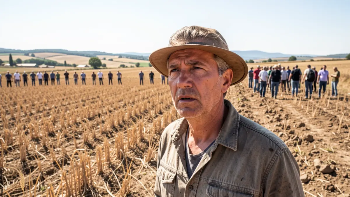Generic image of dry fields in Occitanie under the sun, symbolizing drought and agricultural hardship.