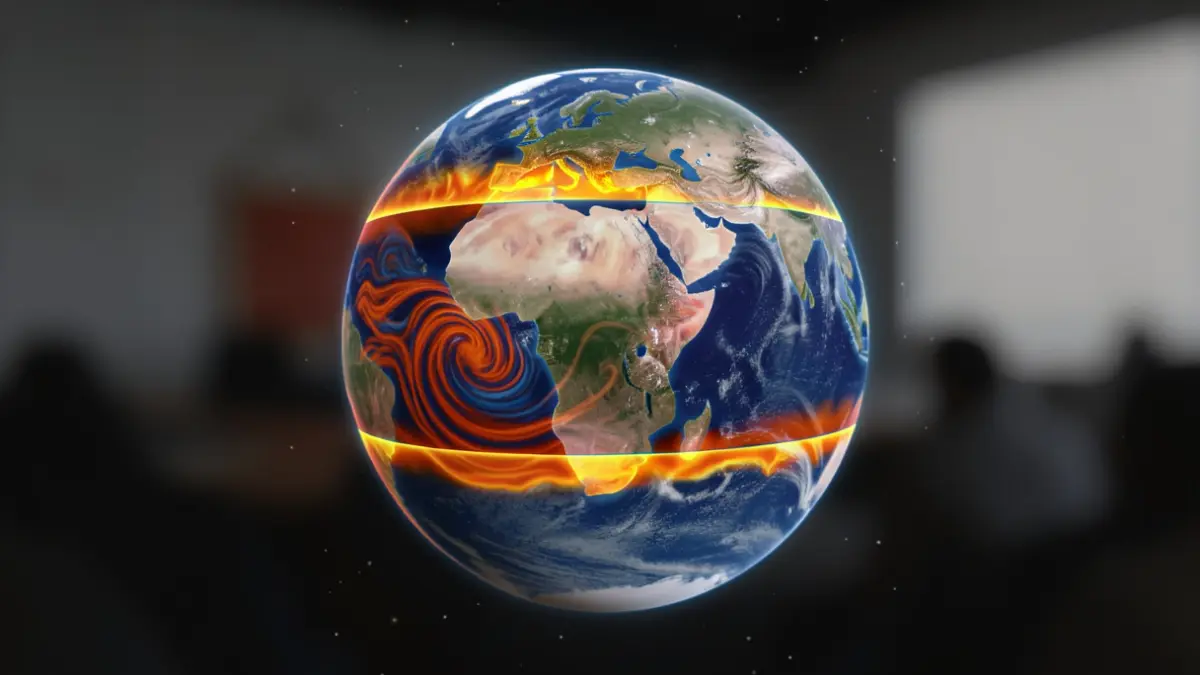 Image générique d'une simulation planétaire numérique montrant la dynamique du manteau et la dérive des continents.