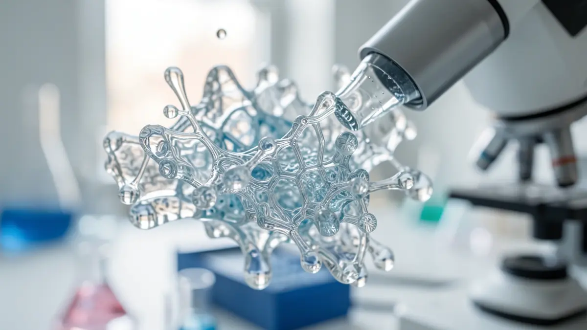 Image générique de la visualisation d'une structure nanométrique complexe sous microscope électronique.